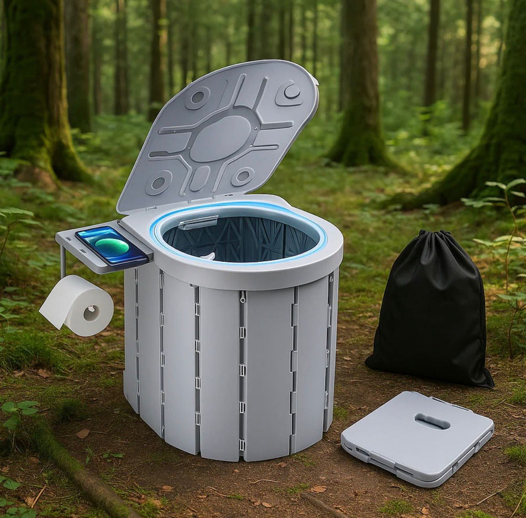 Toaleta Portabila Pliabila Camping, FEEL GOOD PLUS, ABS Premium 200KG Ultra Rezistenta Compacta 36x29x30CM