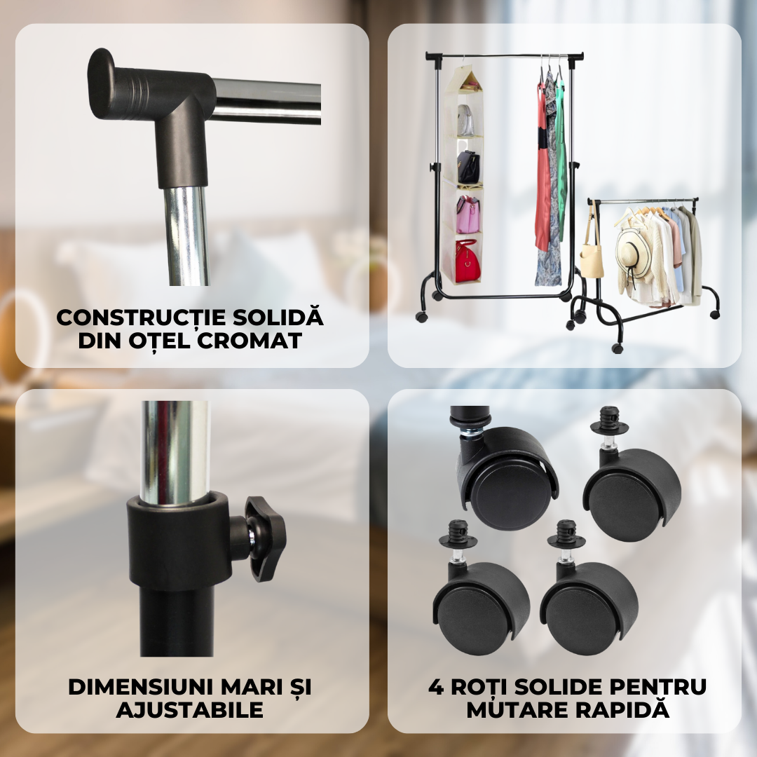 Suport Mobil pentru Haine – Organizează-ți Garderoba cu Stil și Eficiență!