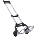 Cărucior Pliabil Inox pentru Cumpărături cu Platformă și Mâner Extensibil - Capacitate 70kg