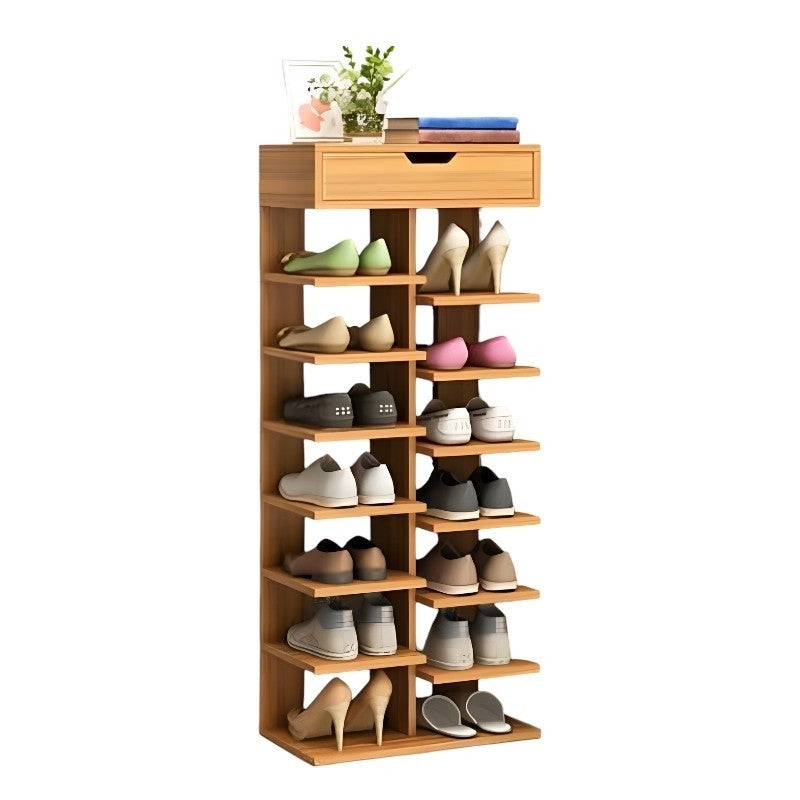 Pantofar din Lemn Nature, 7 Polițe Spatioase, Versatil - 111 x 40 x 22 CM