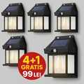 Set 4+1 GRATIS! Lămpi Solare de Perete LED Tip Felinar