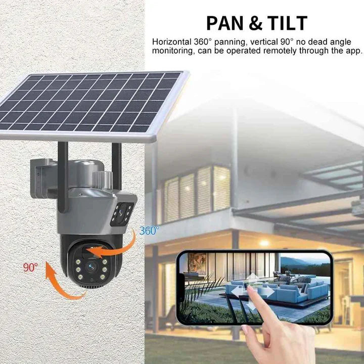 SET 2x Camere Duble 8MP - cu Slot SIM 4G si Panou Solar, Viziune Nocturna, IP66 + 2x Card 32GB