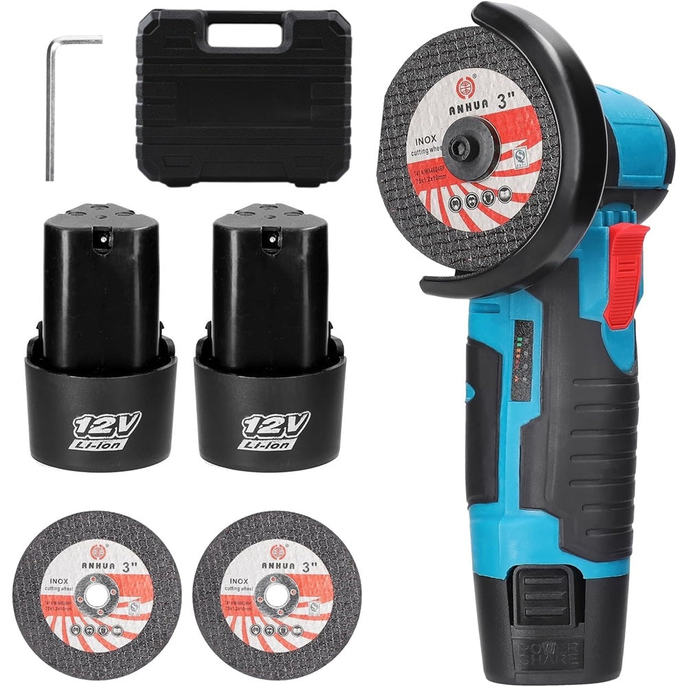 Mini Polizor Unghiular Flex Electric 48 v cu 2 Acumulatori, 6 Discuri Incluse