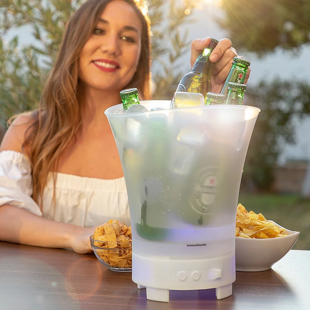 Frapieră cu Bluetooth și Iluminare LED – Portabilă, Elegantă, Multifuncțională