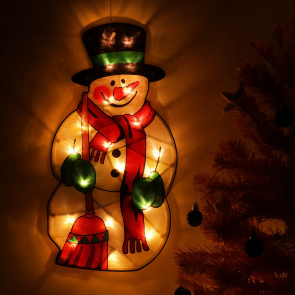 SET 3BUC Decoratiuni LED luminoase pentru fereastra, om de zapada, 45cm inaltime