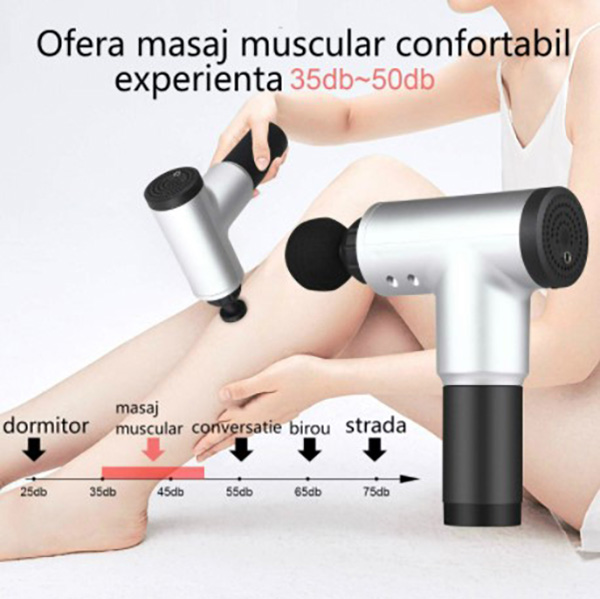 Aparat de masaj Relaxing Fit PRO cu 4 capete interschimbabile, 6 trepte de viteza, Acumulator Li-Ion