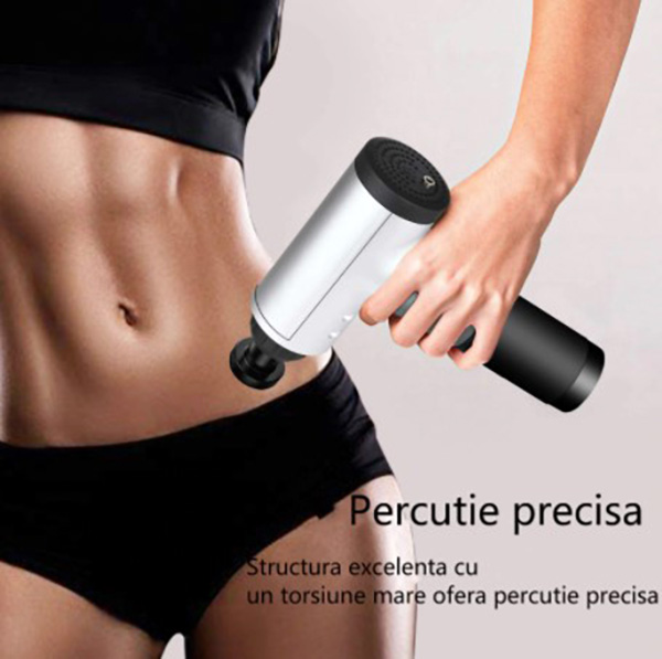 Aparat de masaj Relaxing Fit PRO cu 4 capete interschimbabile, 6 trepte de viteza, Acumulator Li-Ion
