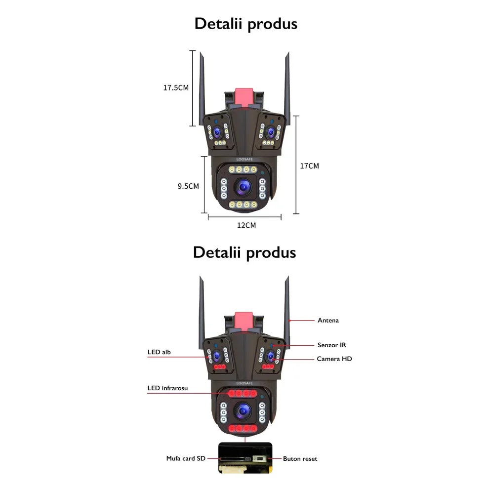 Camera de Securitate 4G Rotativa Full HD 5 MP