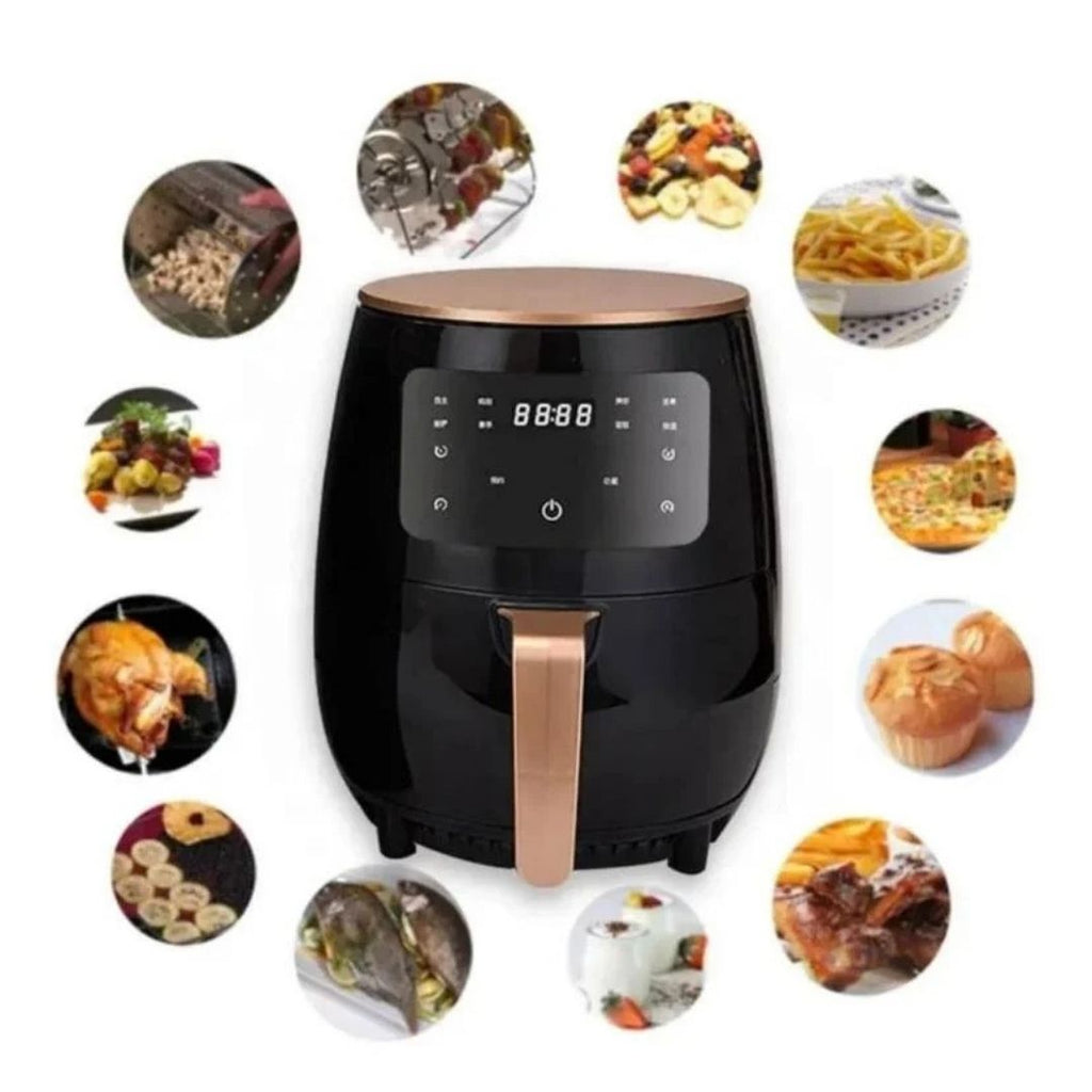 Friteuza cu aer cald AirFryer 3000W, capacitate 6L si afisaj digital + 100 hartii de copt cadou