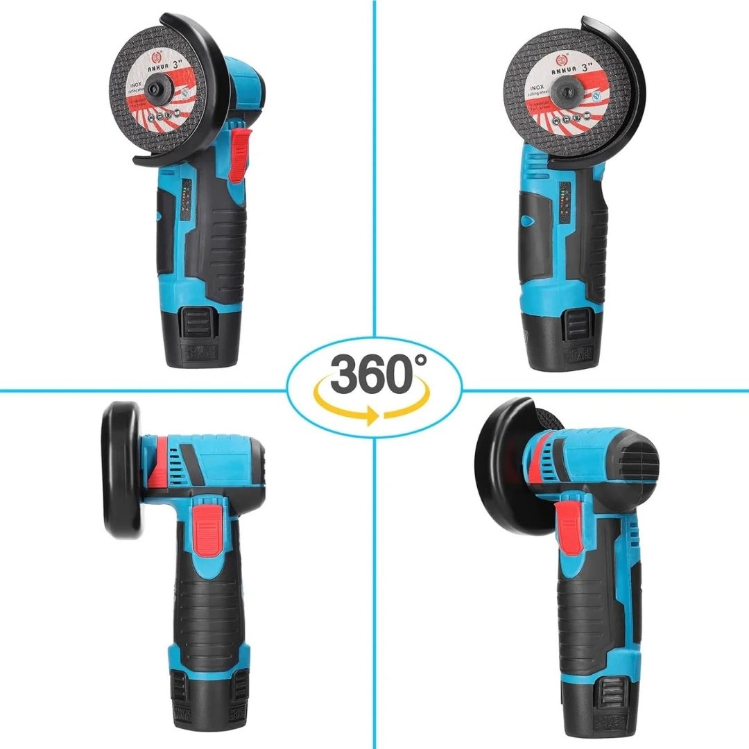 Mini Polizor Unghiular Flex Electric 48 v cu 2 Acumulatori, 6 Discuri Incluse