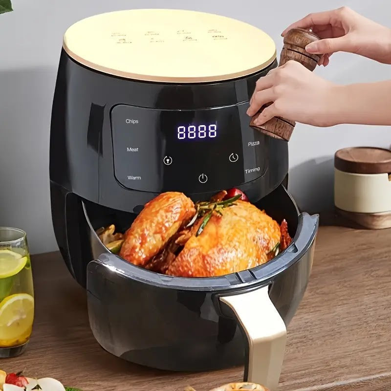 Friteuza cu aer cald AirFryer 3000W, capacitate 6L si afisaj digital + 100 hartii de copt cadou