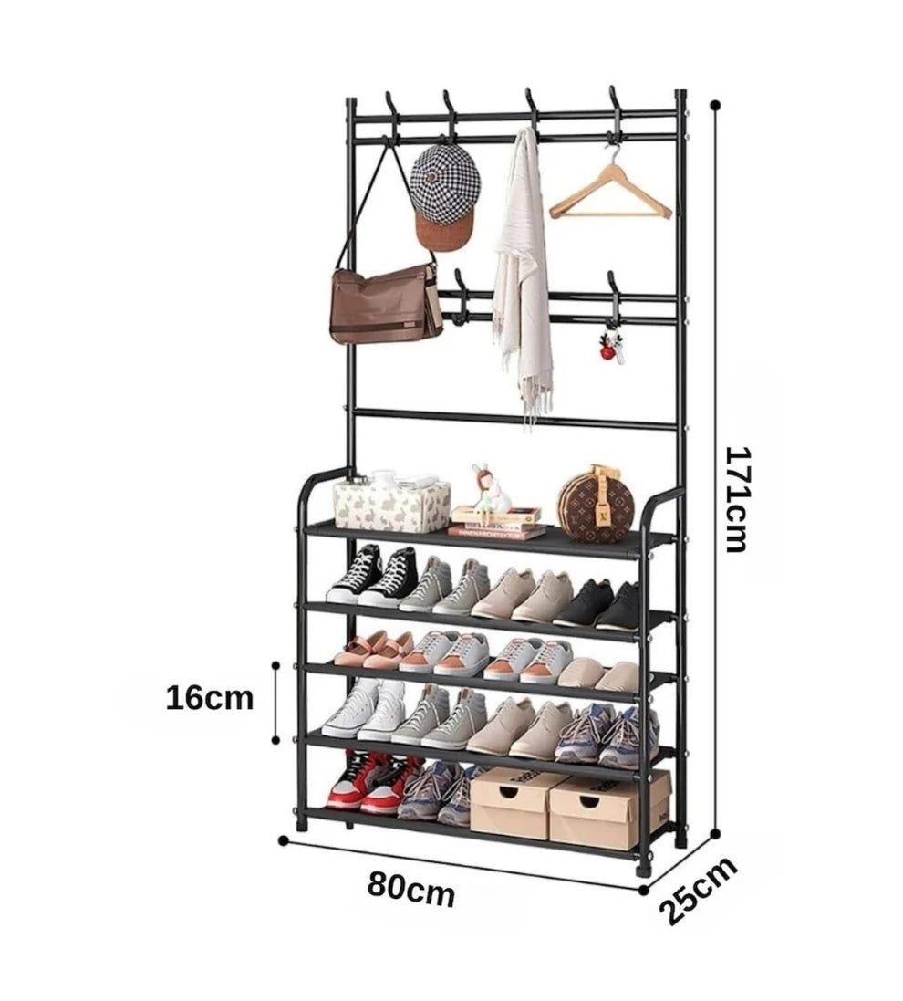 Cuier cu Pantofar Metalic – 5 Rafturi
