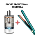 PACHET: Placa de indreptat parul 2 in 1 + Dispozitiv electric de curatare pensule machiaj