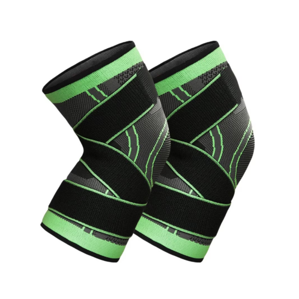 Set 2 genunchiere elastice ajustabile cu bretele | Suport genunchi sport, dureri, recuperare | Compresie reglabila, confort unisex