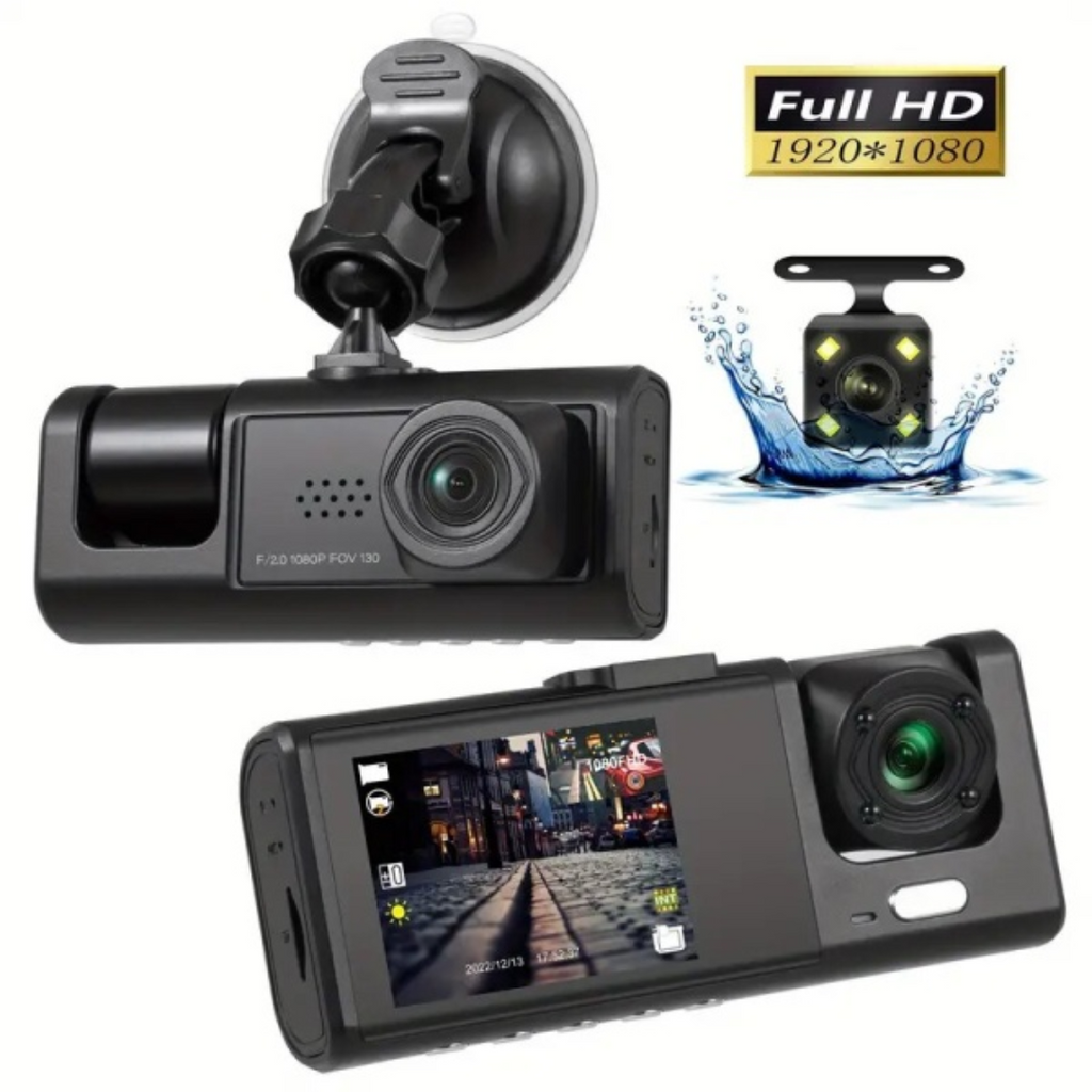 Camera Auto Full HD 1080P, unghi de 170 grade, 3 unghiuri de Filmare, Night Vision, G-Sensor si Monitorizare Parcare