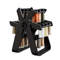 Organizator condimente, rotativ 360°, design elegant si functional, set cu 18 borcane, 29 × 21 × 25 cm