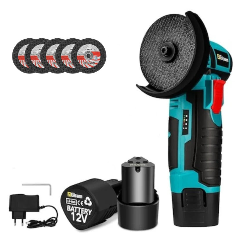 Mini Polizor Unghiular Flex Electric 48 v cu 2 Acumulatori, 6 Discuri Incluse