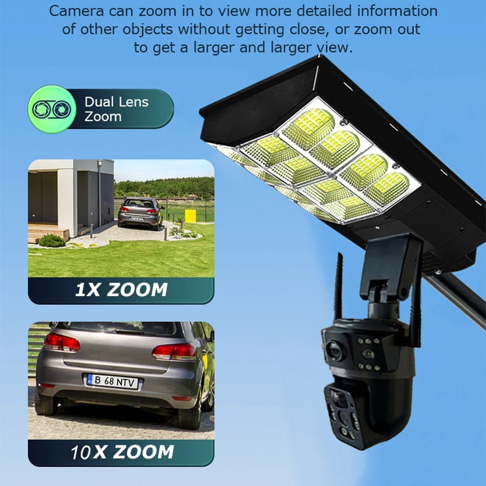 Lampa Solara cu Camera de Supraveghere SIM 4G, Aplicatie Mobila V380, 1920x2160, Microfon + Difuzor incorporat