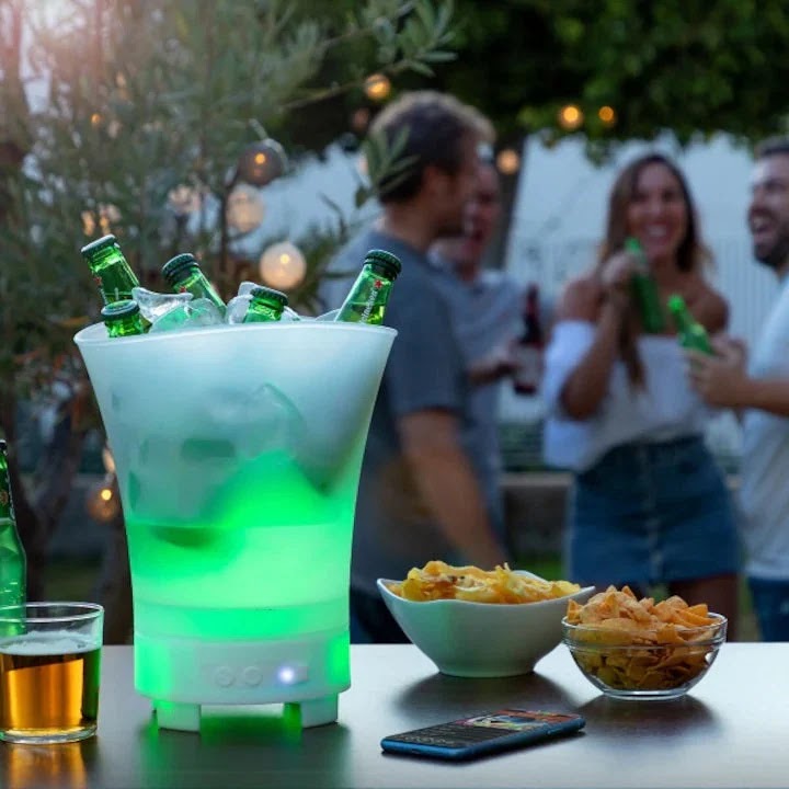 Frapieră cu Bluetooth și Iluminare LED – Portabilă, Elegantă, Multifuncțională