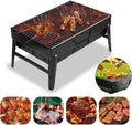 Gratar portabil si pliabil pentru carbuni – din inox, compact, ideal pentru camping si picnic
