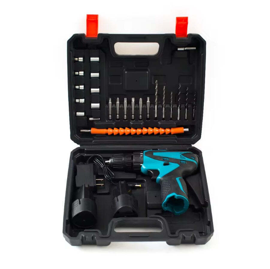 Masina de gaurit si insurubat (BORMASINA), 48V cu 2 acumulatori + INCARCATOR, 24 de accesorii si cutie de depozitare