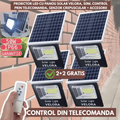 2+2 GRATIS - Proiector LED cu Panou Solar VELORA, 50W, Control Prin Telecomanda, Senzor Crepuscular + Accesorii+ Lampa Solara 100x Led CADOU