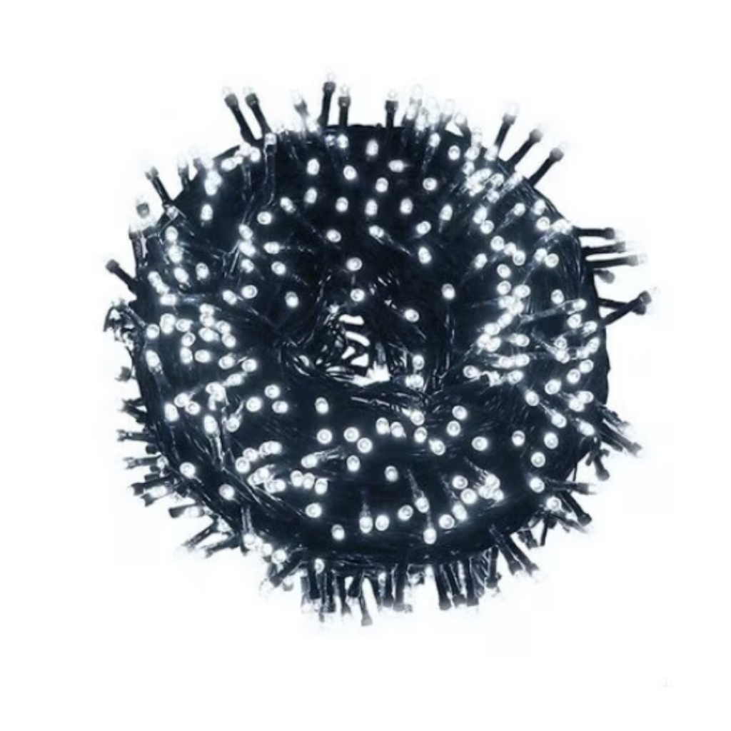 2BUC Instalatie De Craciun Liniara 9M, 200 LED -uri, Cu 8 jocuri de lumini, Pentru Exterior/Interior, Alb Rece