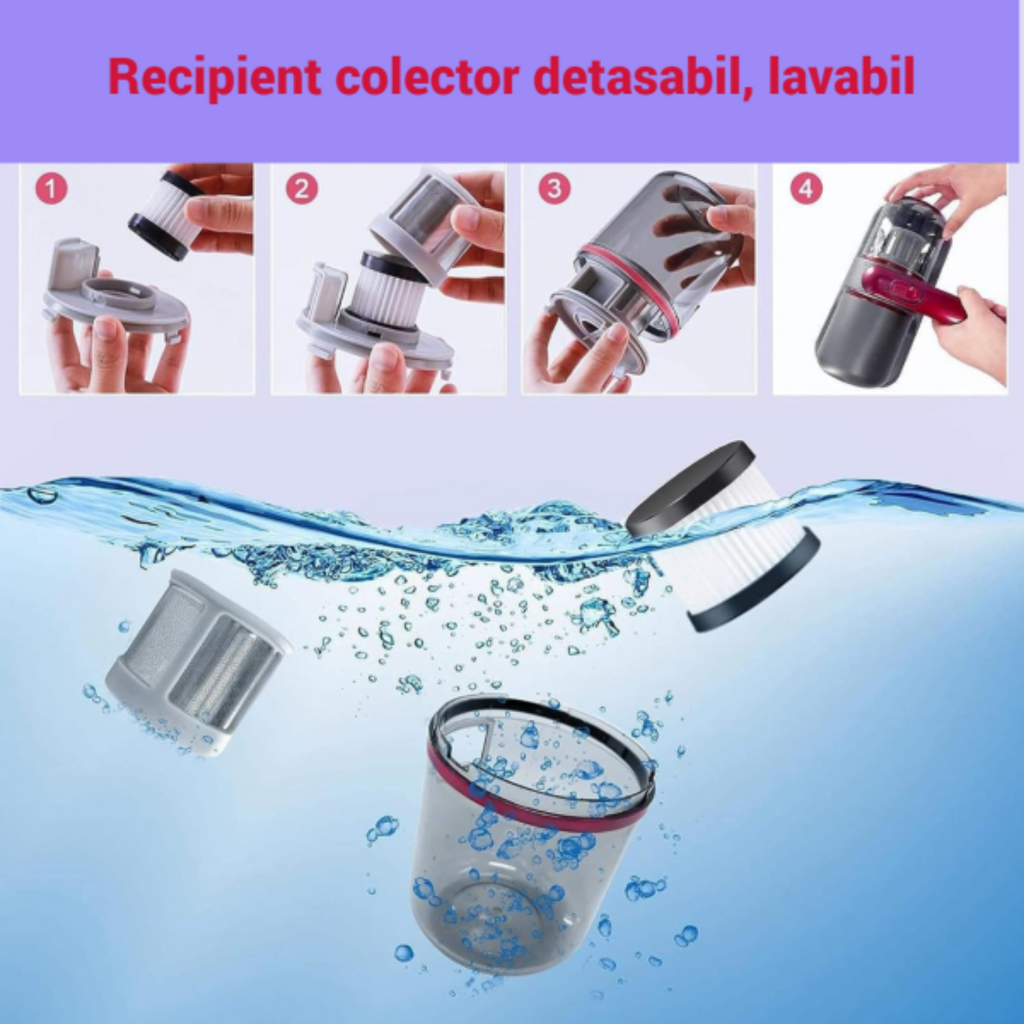 Aspirator antiacarieni pentru pat, lampa UV, portabil, zgomot redus, putere 100 w