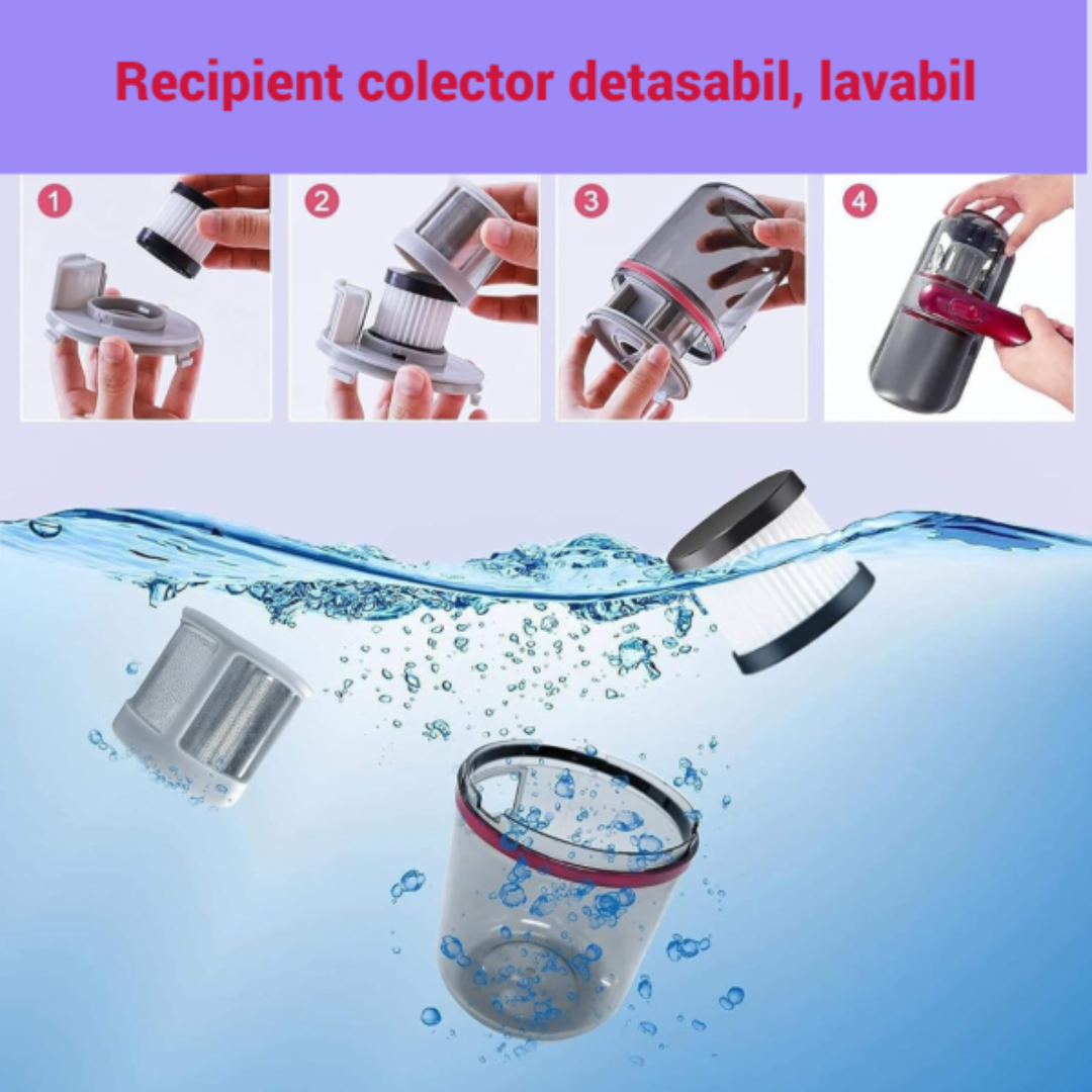 Aspirator antiacarieni pentru pat, lampa UV, portabil, zgomot redus, putere 100 w