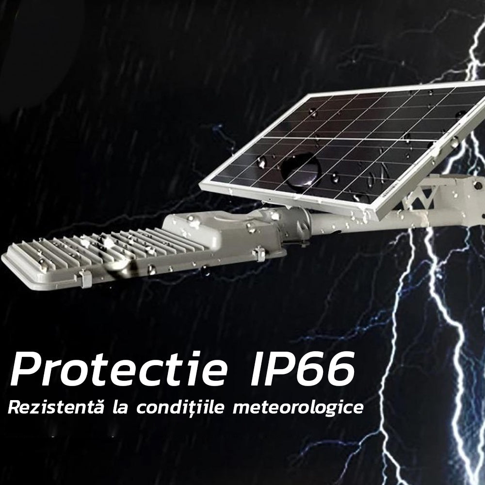 Lampă solară puternică, senzor crepuscular, telecomandă, 1000W