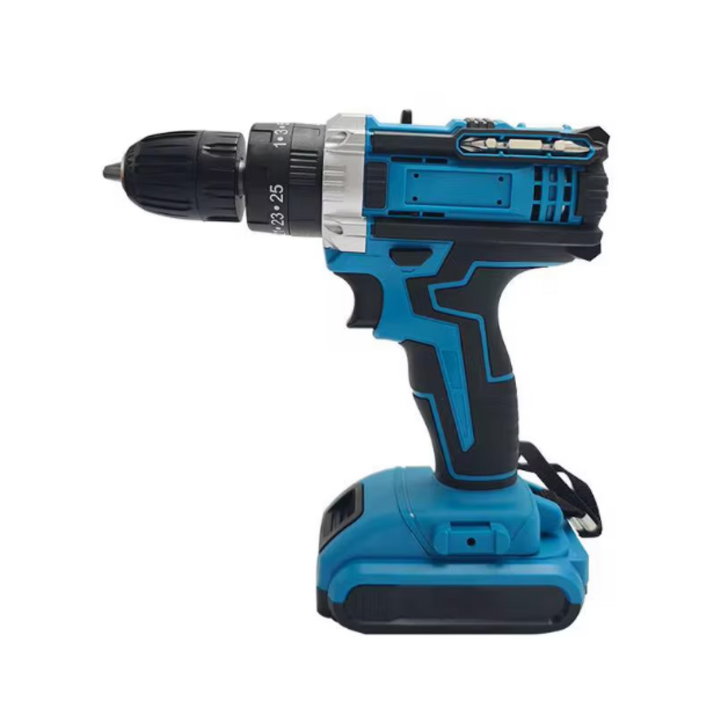 Trusa Bormasina Autofiletanta si Percutie 2 Acumulatori 48V 5Ah + 30 Accesorii si cutie depozitare