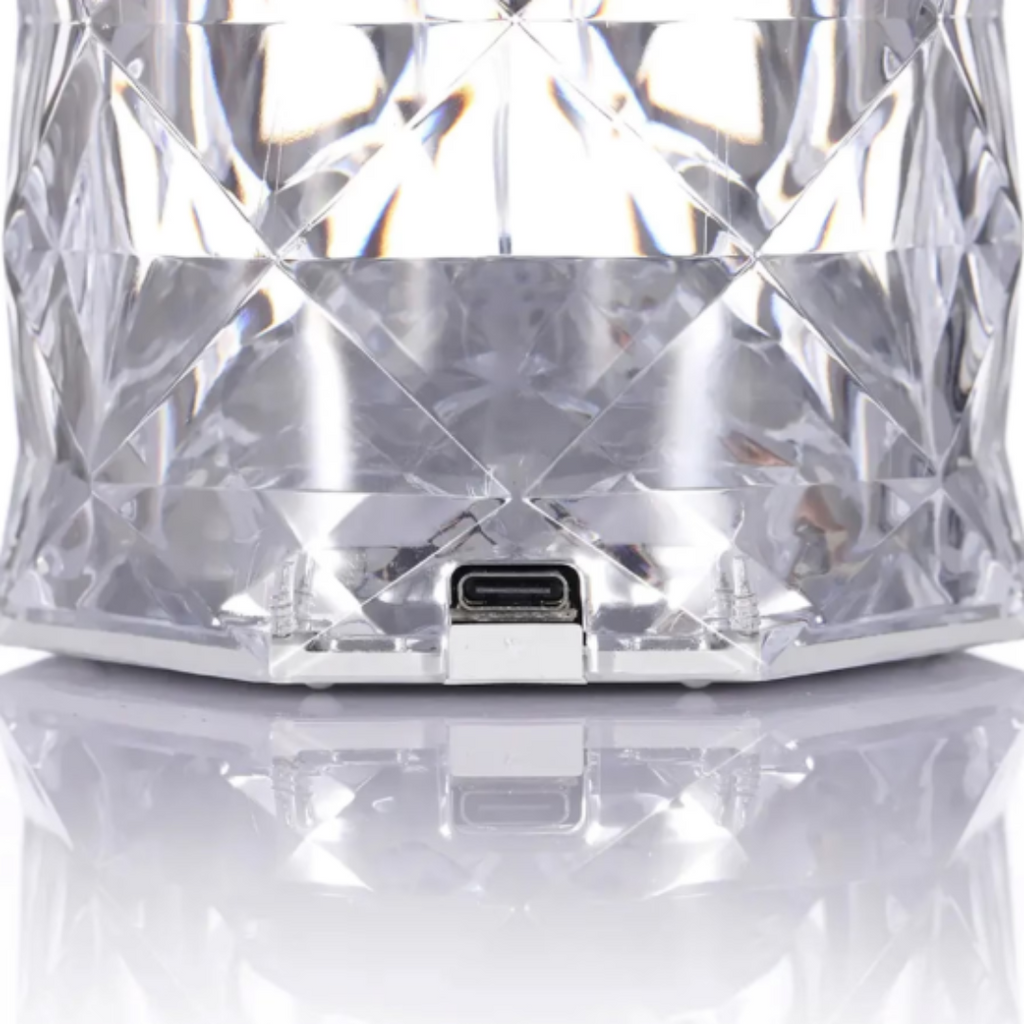 2+1 CADOU: Lampa ambientala Crystal LED cu telecomanda, RGB 16 culori, Fullright, touch control, Reglare intensitate lumina, Acumulator cu incarcare USB-C, Diamond