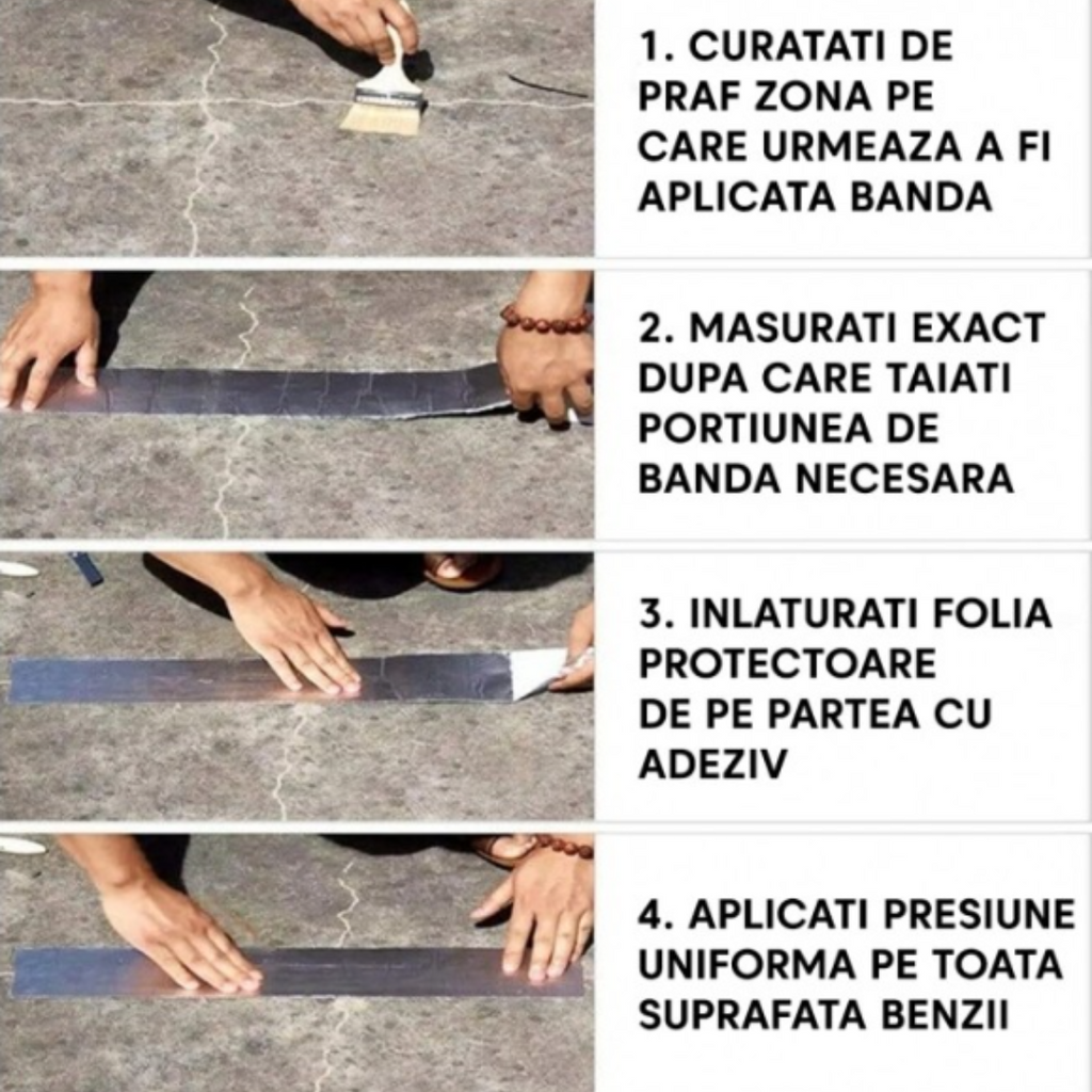 Set 2 benzi adezive durabile din cauciuc butilic, rezistente la apă, aderență sporita