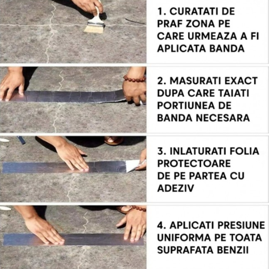 Set 2 benzi adezive durabile din cauciuc butilic, rezistente la apă, aderență sporita