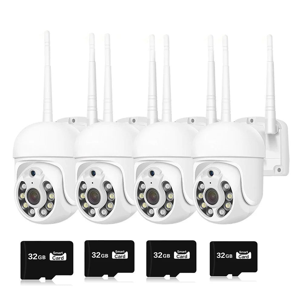 Set 4 x Camere de supraveghere SMART + 4 x Carduri Memorie 32GB+ Transport Gratuit