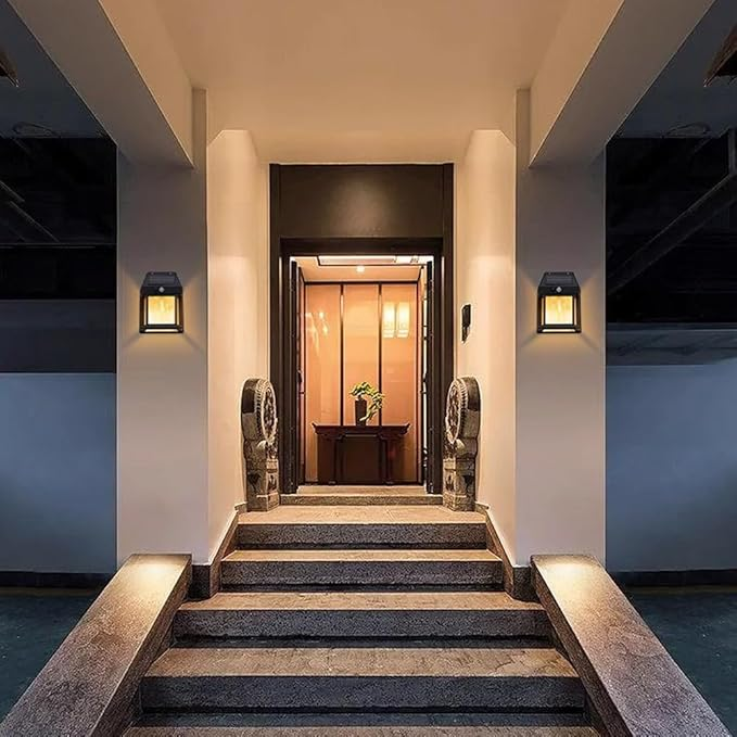 Set 4+1 GRATIS! Lămpi Solare de Perete LED Tip Felinar