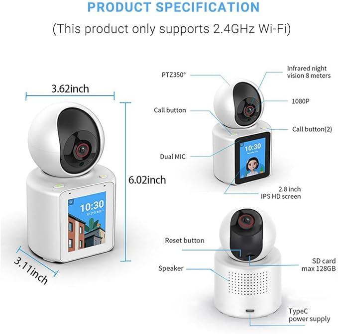 Cameră Video Supraveghere 1080p HD, 3MP, Comunicare Bidirecțională – Protecție inteligentă pentru casa ta