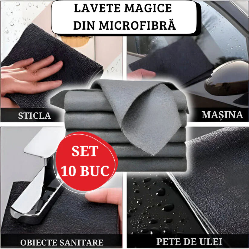 Set 10 lavete microfibra GRI super absorbante