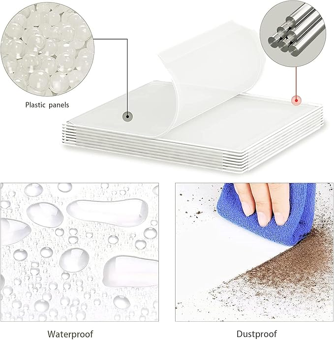 Organizator Modular cu Uși – 5 Compartimente, Structură Metalică, Alb