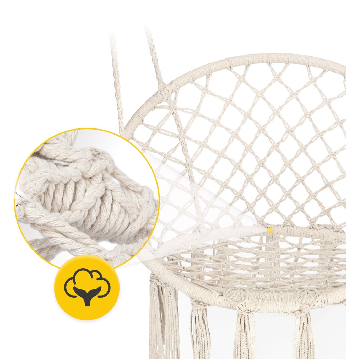 Leagan BOHO GARDEN 3+, Pentru Terasa și Gradina, Suport 125kg, Design Premium, Disponibil in Culori: Bej, Gri, Negru, Maro