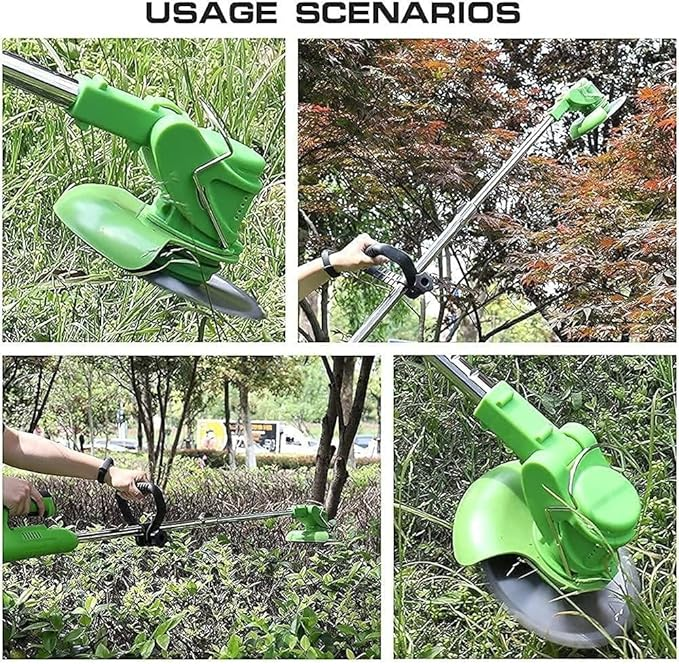 Motocoasă Portabilă cu 2 Baterii de 48V, Putere 800W, cu Braț Extensibil pentru Gazon – 8 Lame Diferite