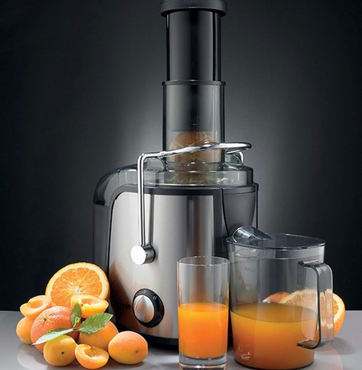 Storcator Electric 1400W, JUICY PRO 5 ,Recipient Pulpa 600 ml, 2 Trepte de Viteza, Lama si Sita din Inox, Tub Alimentare Generos, Rapid si Eficient pentru Fructe si Legume