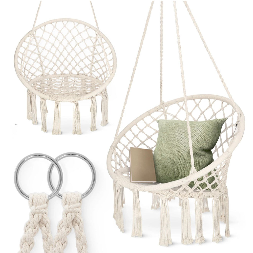 Leagan BOHO GARDEN 3+, Pentru Terasa și Gradina, Suport 125kg, Design Premium, Disponibil in Culori: Bej, Gri, Negru, Maro