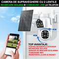 Camera de supraveghere JORTAN cu 2 lentile rotative, conexiune WiFi si INCARCARE SOLARA