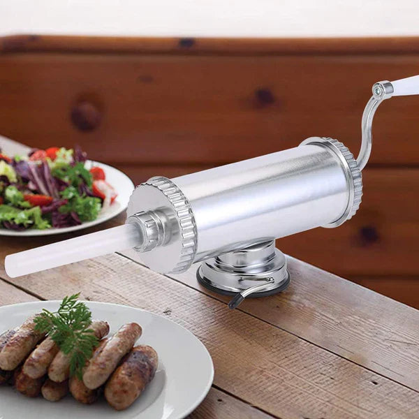 Aparat De Umplut Carnati, Orizontal, 3 Palnii Dimensiuni Diferite, Aluminiu Rezistent, 1.5 Kg Capacitate