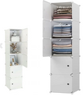 Organizator Modular cu Uși – 5 Compartimente, Structură Metalică, Alb