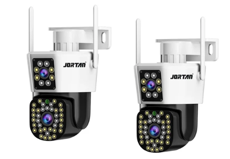 Camera Duala WiFi Jortan – 6MP, Full HD 4K, LAN/WiFi cu Alarma, Detectare Umana, Recunoastere Faciala