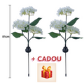 Set 2X Lampa Solara Decorativa de Gradină Flori albe cu LED 80Cm, Iluminat Exterior, Rezistent la Apa, Decor Ambiental pentru Curte si terasă + CADOU