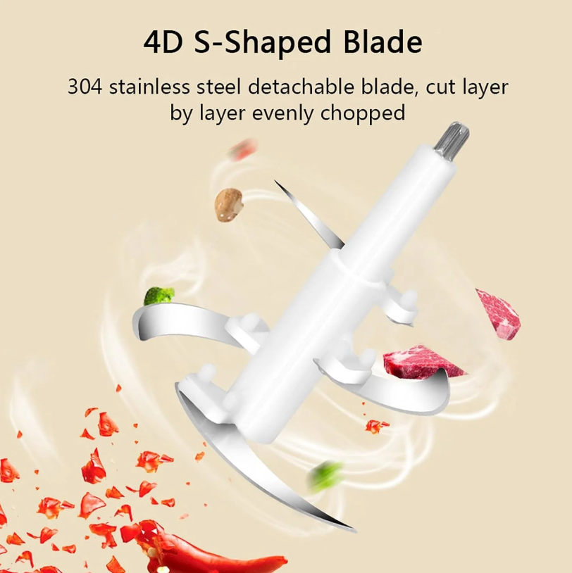 Tocator electric carne si legume, 4 lame inox, 2 viteze, capacitate mare, bol inox