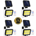 Set 4x Lampi Solare Smart Home, 160 LED COB, 8 Cadrane, Senzor Miscare, Panou Detașabil, IP66 + Telecomandă, Cadou + Garanție 3 Ani